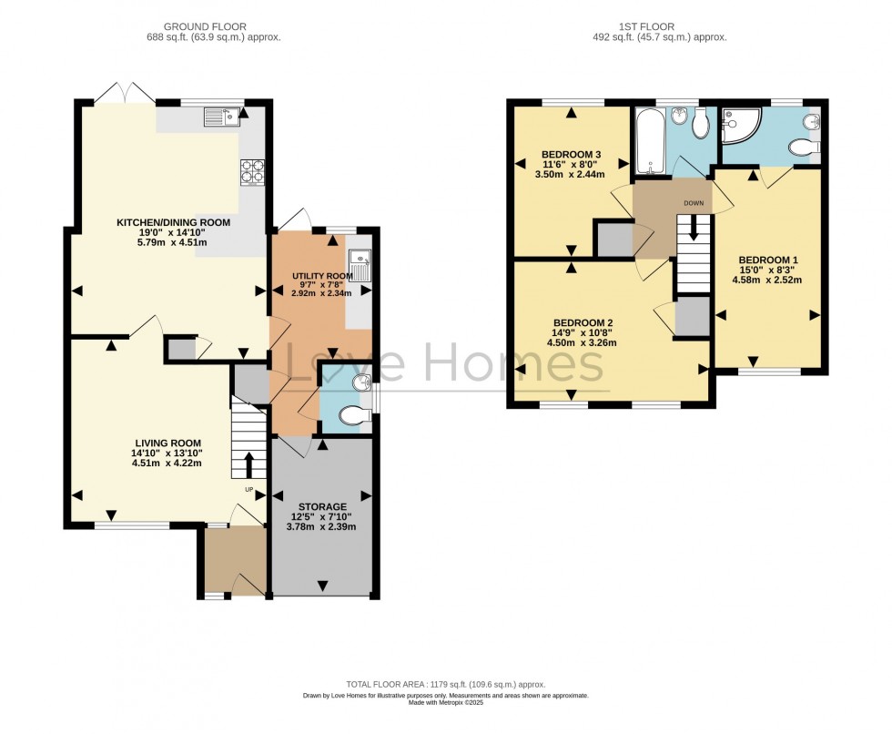 Floorplan for Osprey Road, Flitwick