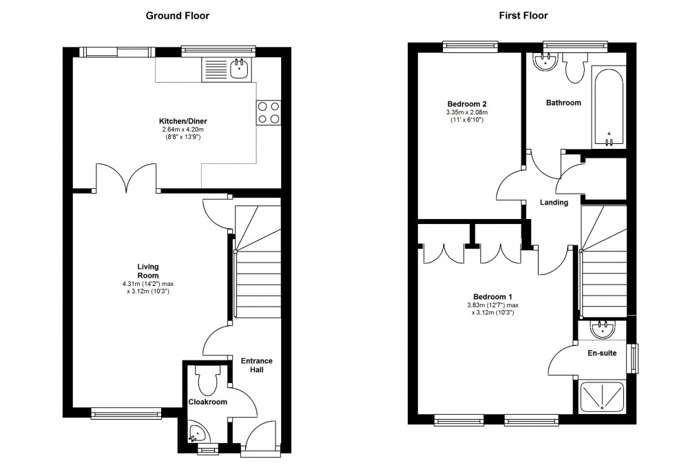 Floorplan for Fisher Close, Barton-Le-Clay, MK45 4NF