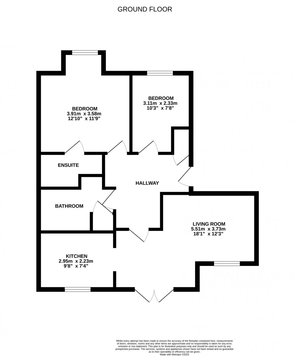 Floorplan for Ermine Place, Earles Mead, LU2 7LG