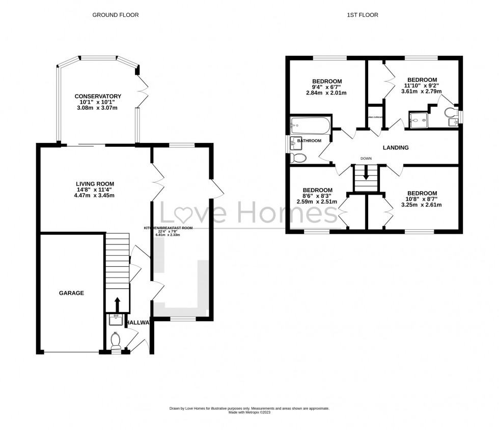 Floorplan for Nicholls Close, Barton-Le-Clay, MK45 4JN