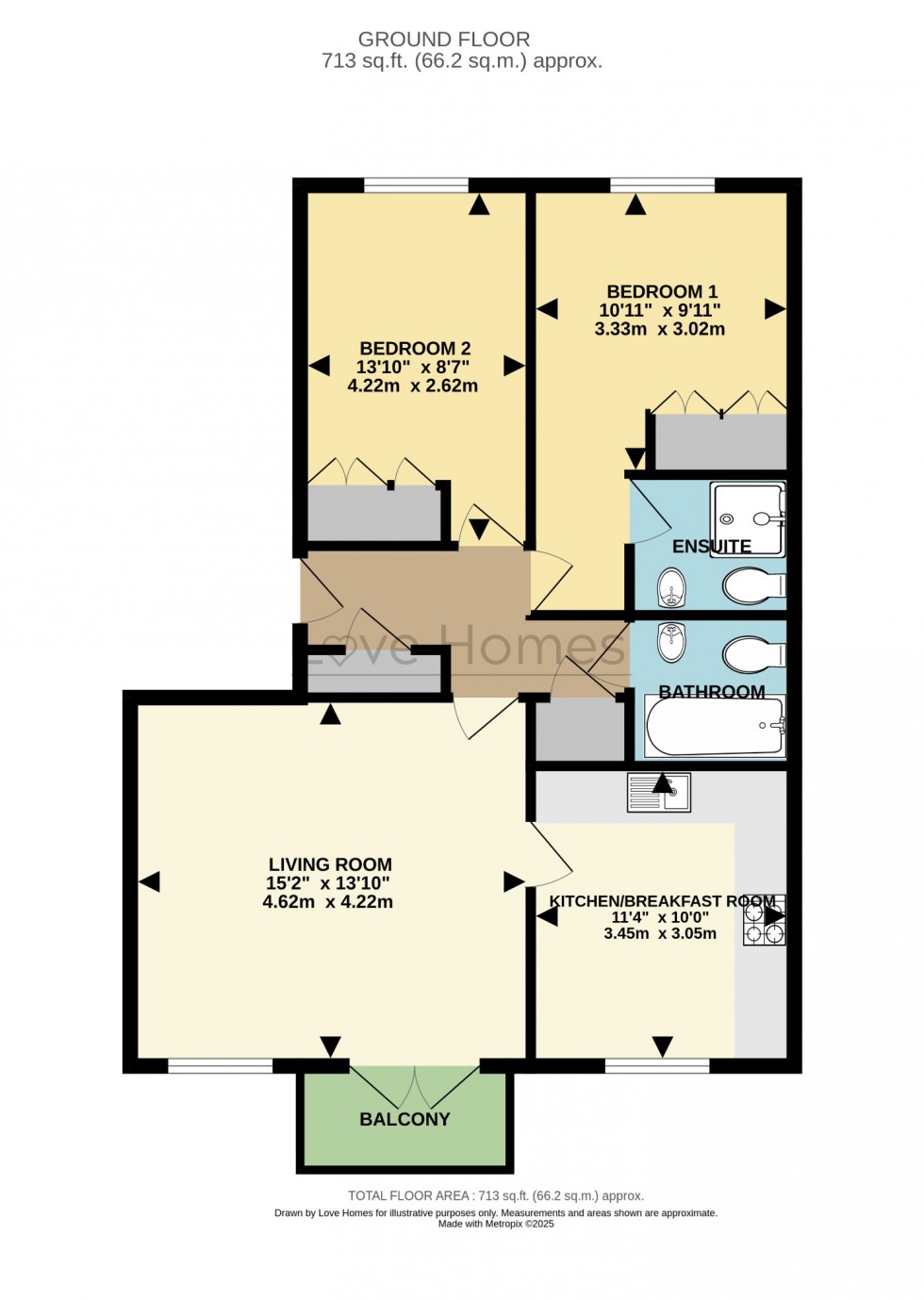 Floorplan for The Hawthorns, Flitwick