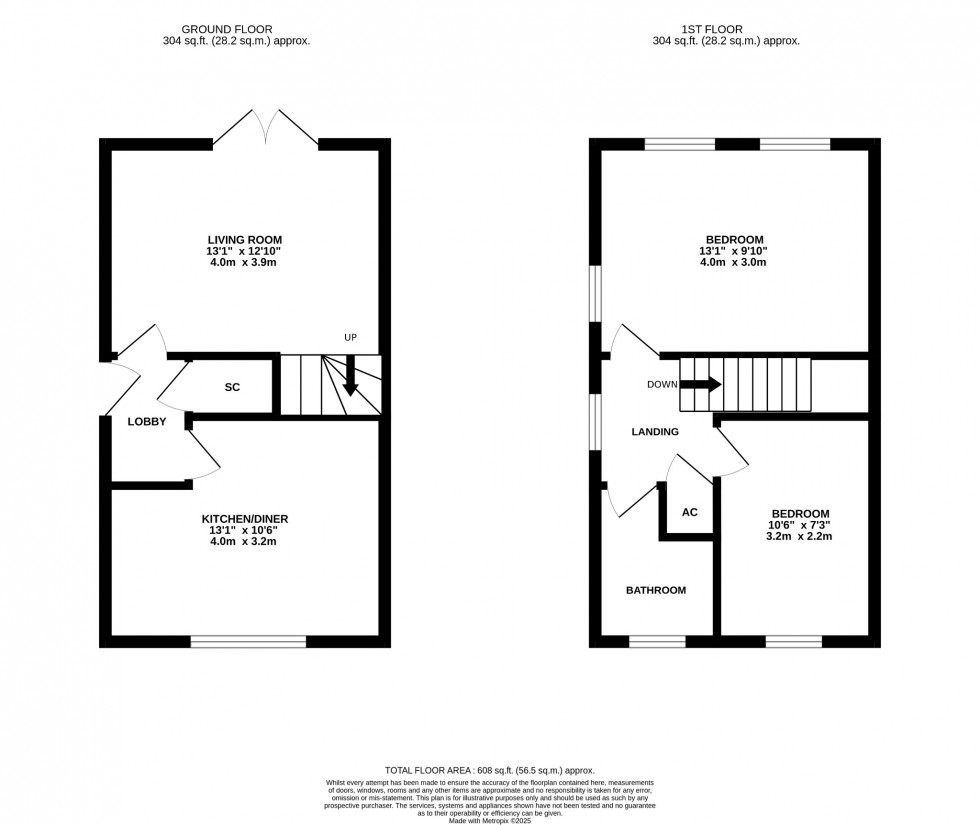 Floorplan for Lesbury Close, Luton, LU2 9UP