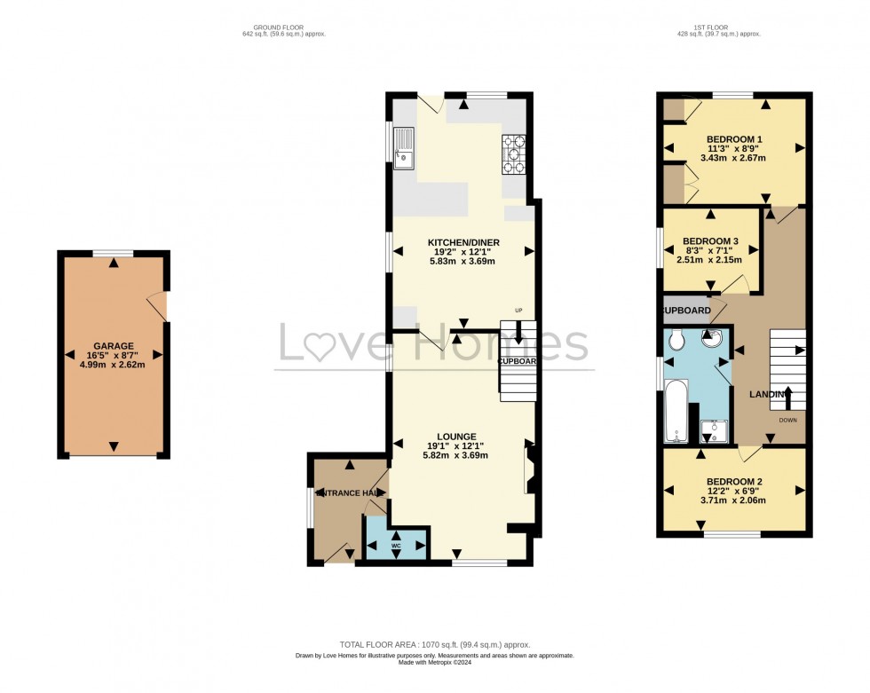 Floorplan for Derwent Rise, Flitwick