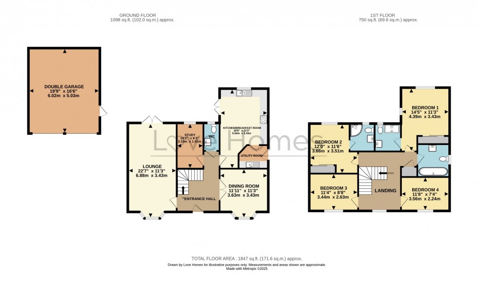 Floorplan for Wagstaff Way, Ampthill