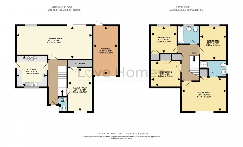 Floorplan for Harrow Piece, Maulden