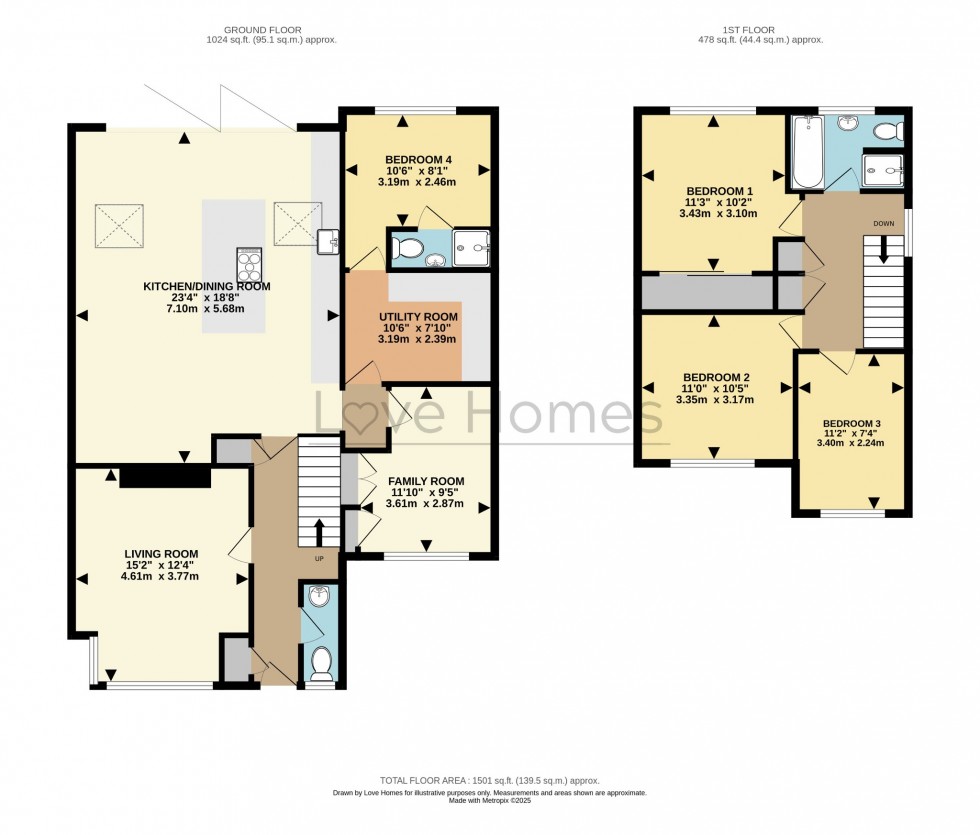 Floorplan for Chaucer Road, Flitwick
