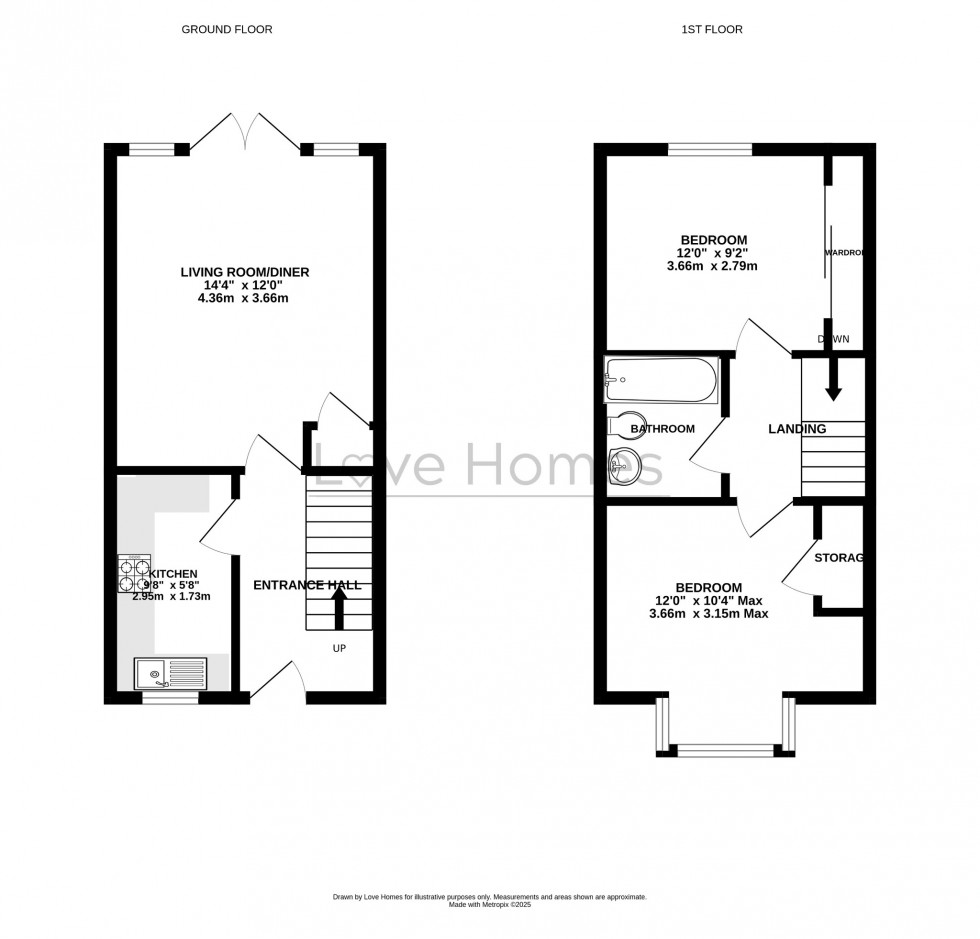 Floorplan for Farmbrook, Luton, LU2 7SQ
