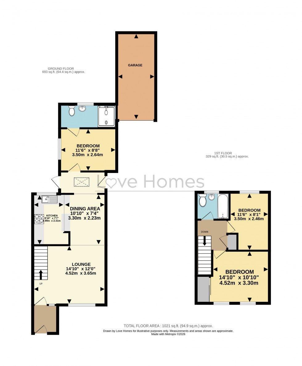 Floorplan for Osprey Road, Flitwick