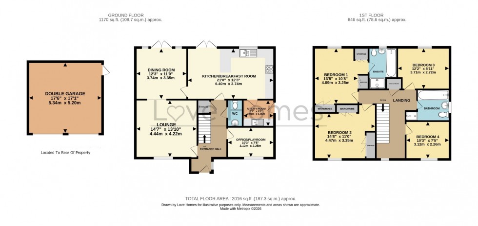 Floorplan for Gardeners Close, Maulden