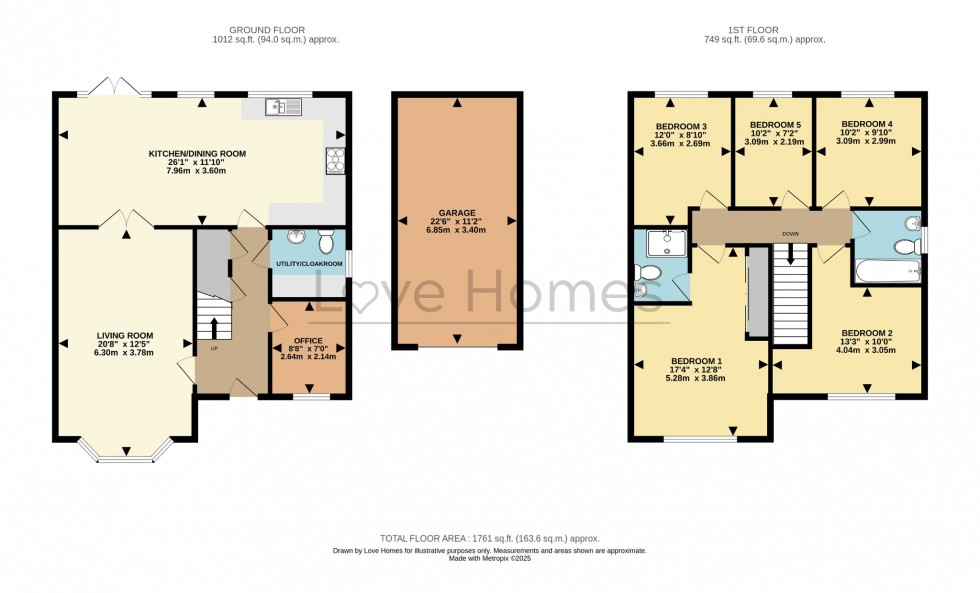 Floorplan for Ryder Way, Flitwick