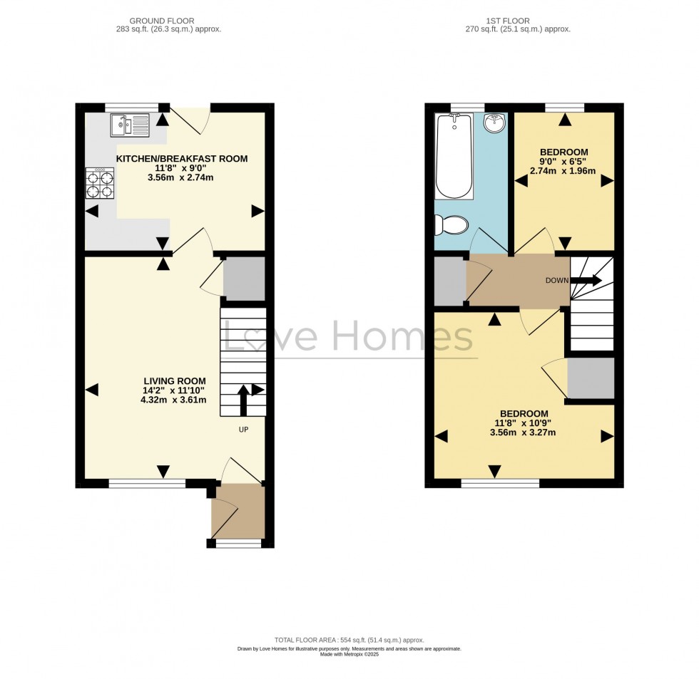 Floorplan for Millwright Way, Flitwick