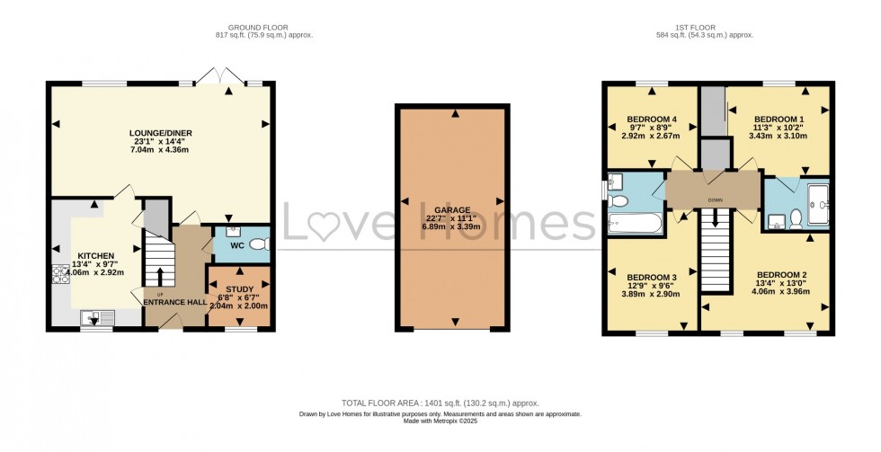 Floorplan for Fry Grove, Flitwick