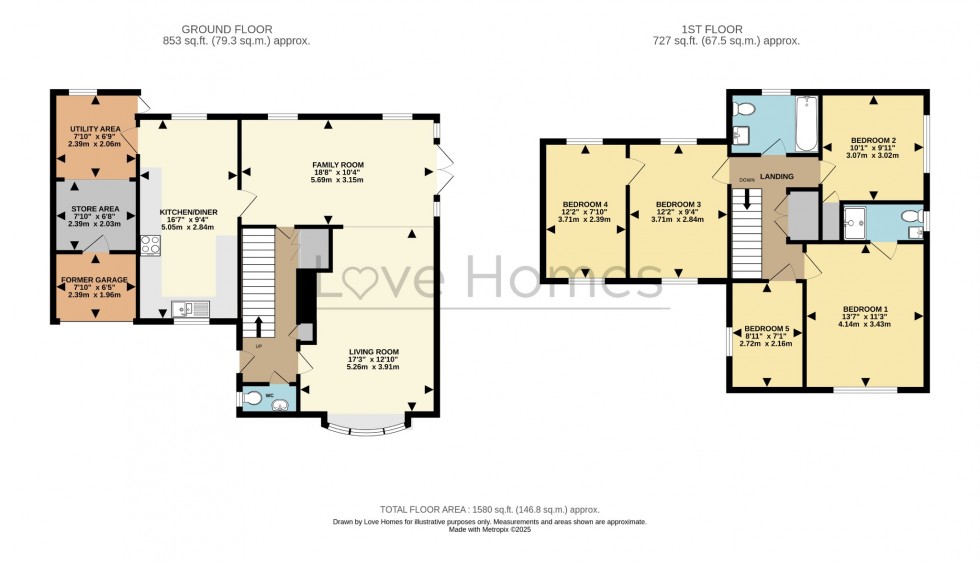 Floorplan for Lammas Way, Ampthill