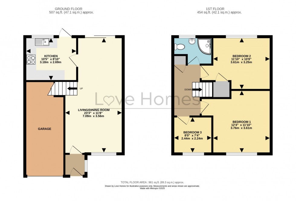 Floorplan for Byron Crescent, Flitwick