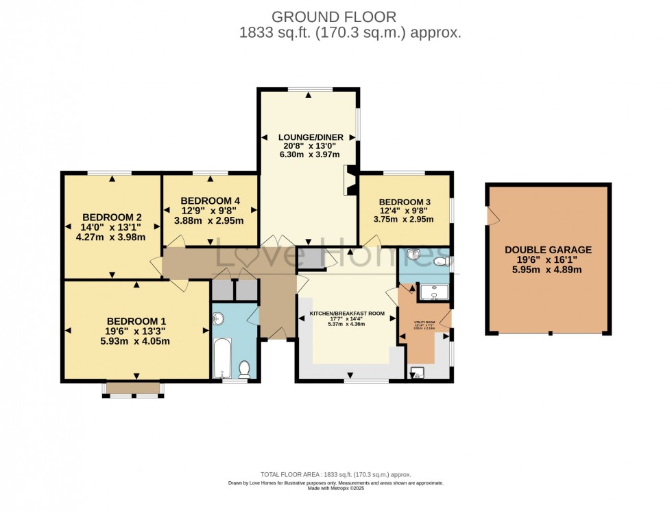 Floorplan for Water End, Maulden