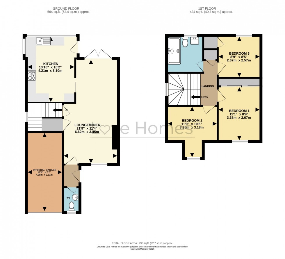 Floorplan for Rushbrook Close, Ampthill