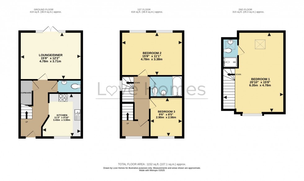 Floorplan for Brunel Place, Flitwick