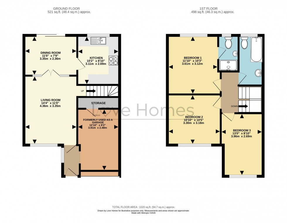 Floorplan for Larkway, Flitwick