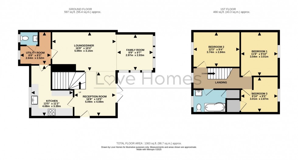 Floorplan for Hudson Close, Lidlington