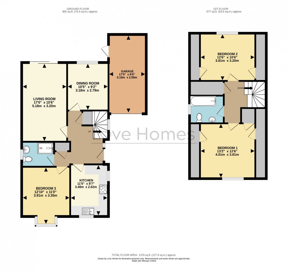 Floorplan for Durham Close, Flitwick