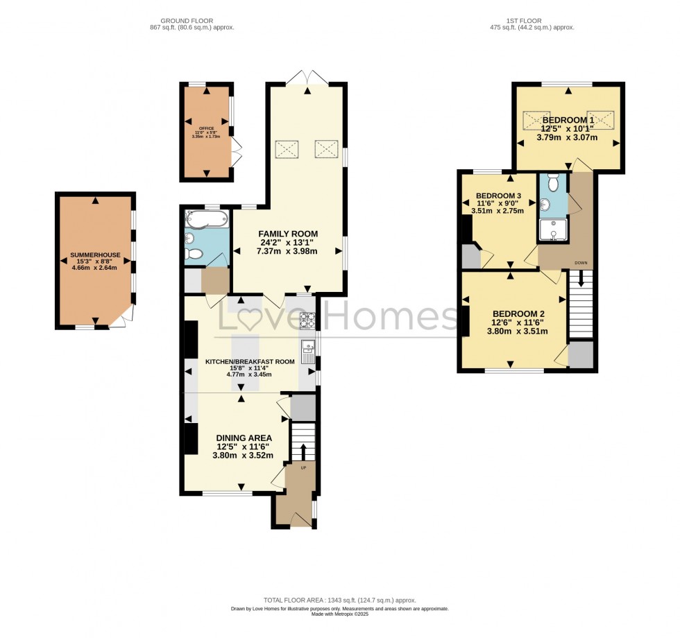 Floorplan for Clophill, Bedford, Bedfordshire, MK45