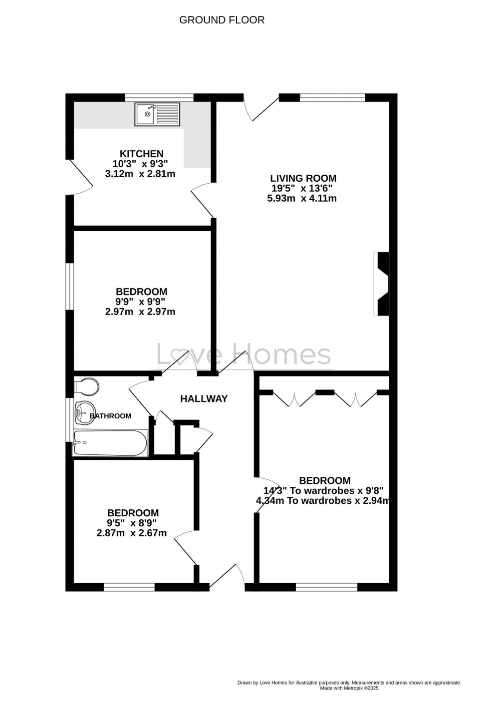 Floorplan for Orchard Close, Barton-Le-Clay, MK45 4LD