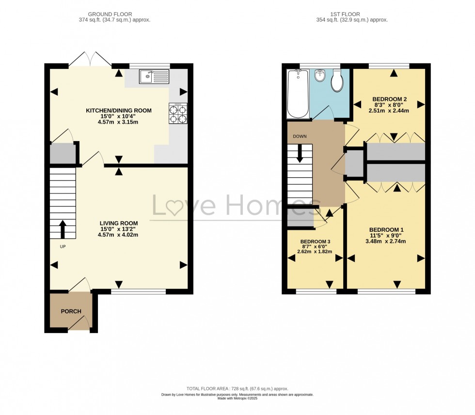 Floorplan for Thames Close, Flitwick