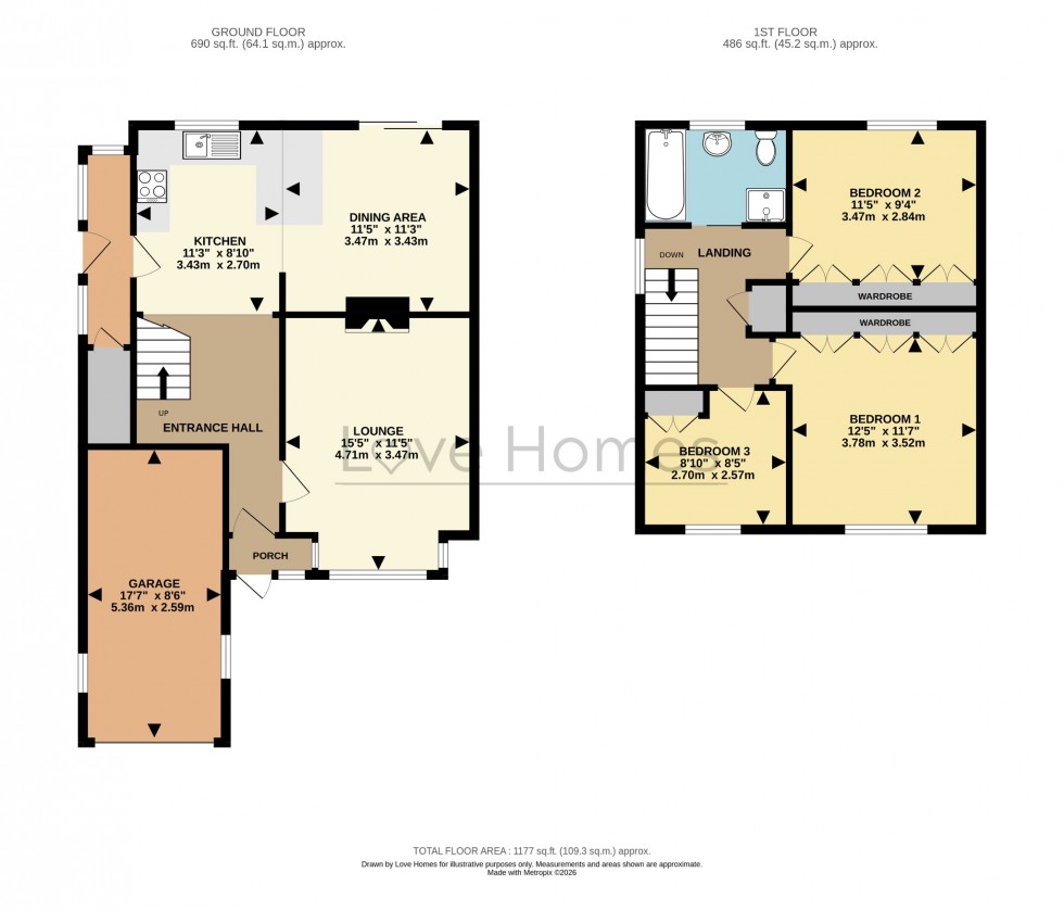 Floorplan for Beancroft Road, Marston Moretaine