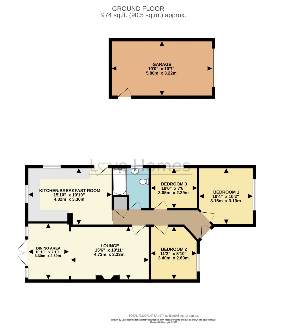 Floorplan for Elmwood Crescent, Flitwick