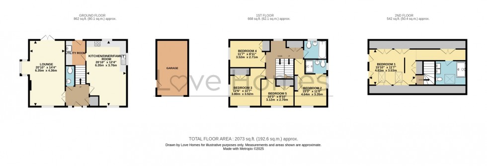 Floorplan for Kerrison Close, Lidington