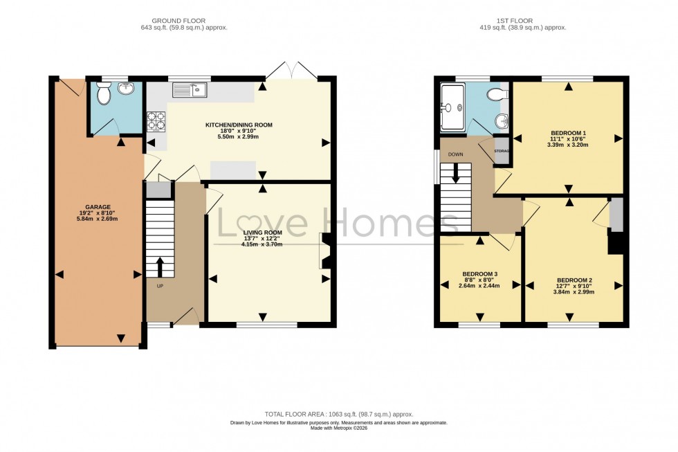Floorplan for Wentworth Close, Toddington