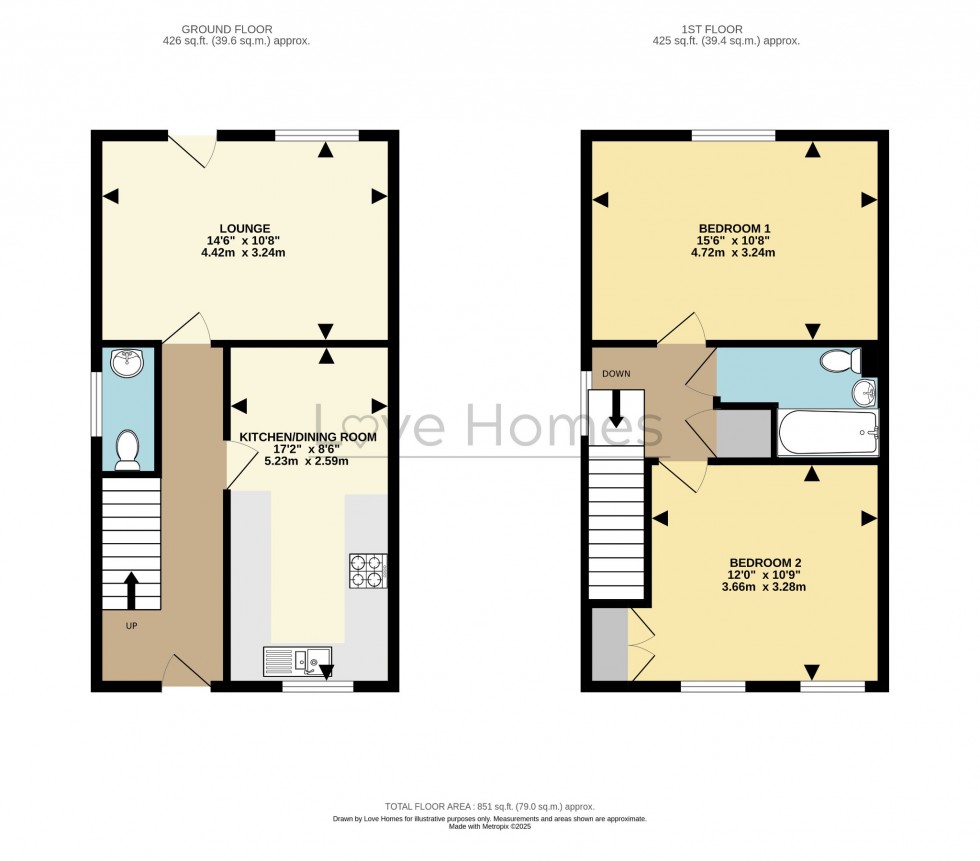 Floorplan for Houghton Conquest, Bedford, Bedfordshire, MK45