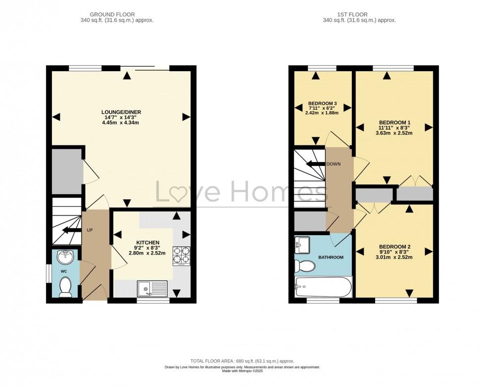 Floorplan for Wingate Drive, Ampthill