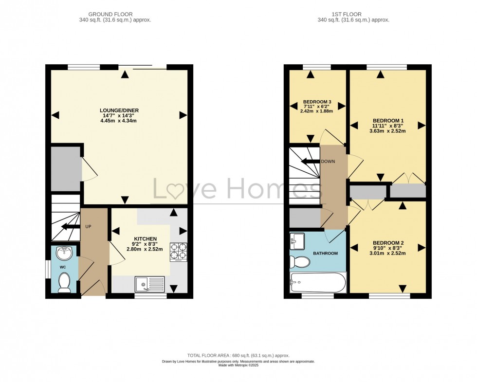 Floorplan for Wingate Drive, Ampthill