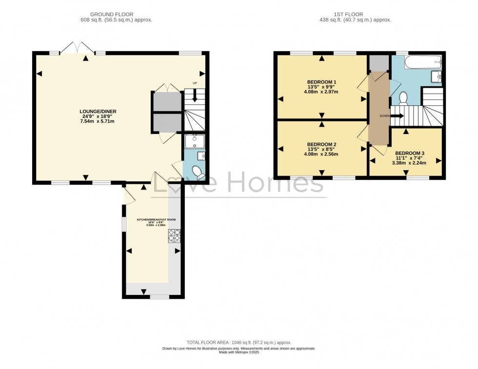 Floorplan for Hinksley Road, Flitwick