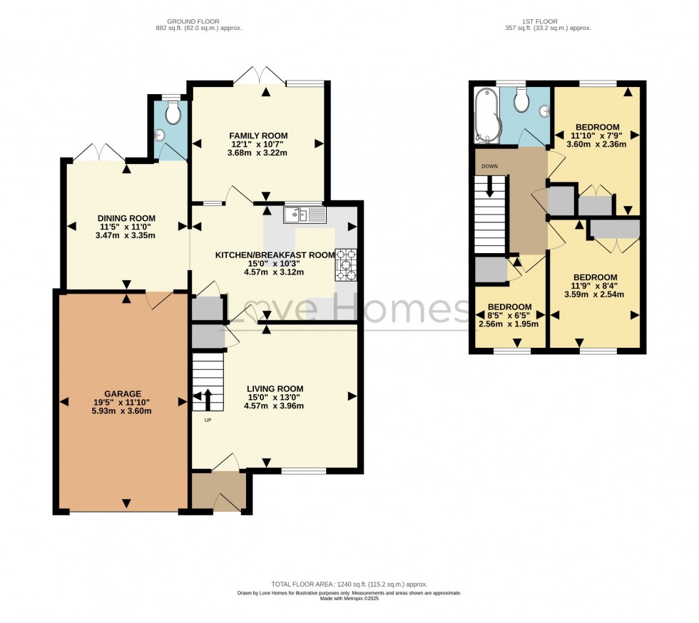 Floorplan for Hawk Close, Flitwick