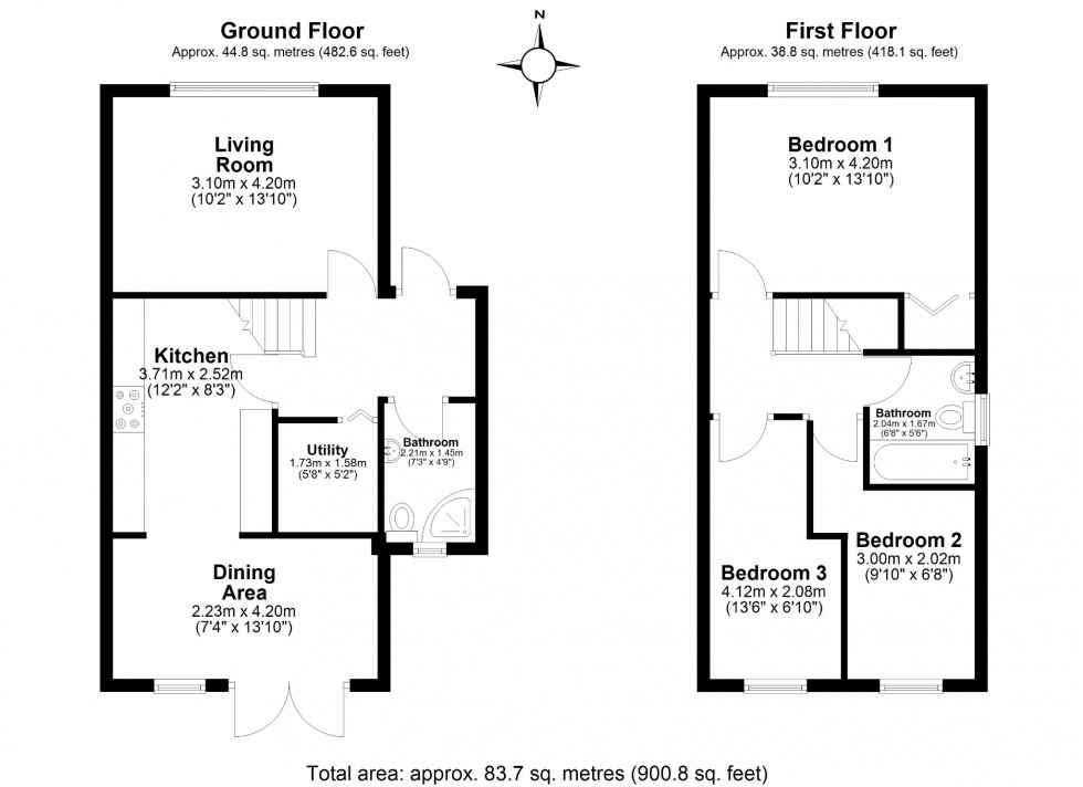Floorplan for York Close, Barton-Le-Clay, MK45 4QB
