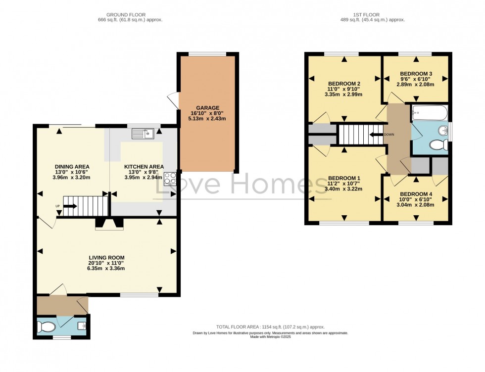 Floorplan for Mander Close, Toddington