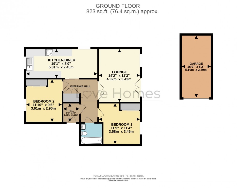 Floorplan for Fountaine Court, Moor Pond Piece, Ampthill