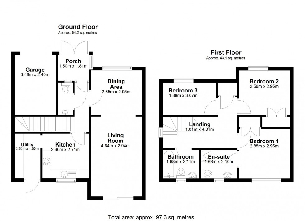 Floorplan for Nicholls Close, Barton-Le-Clay, MK45 4JN