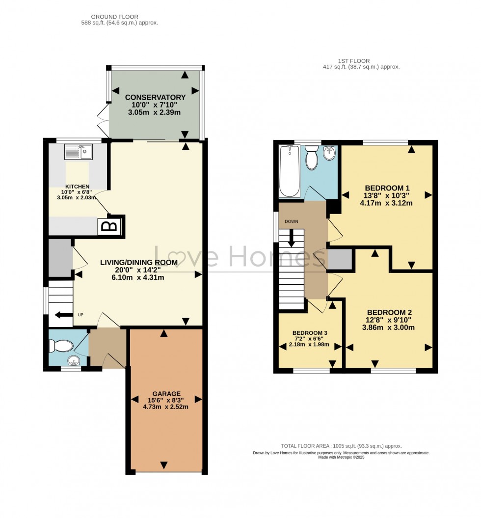 Floorplan for Avon Rise, Flitwick