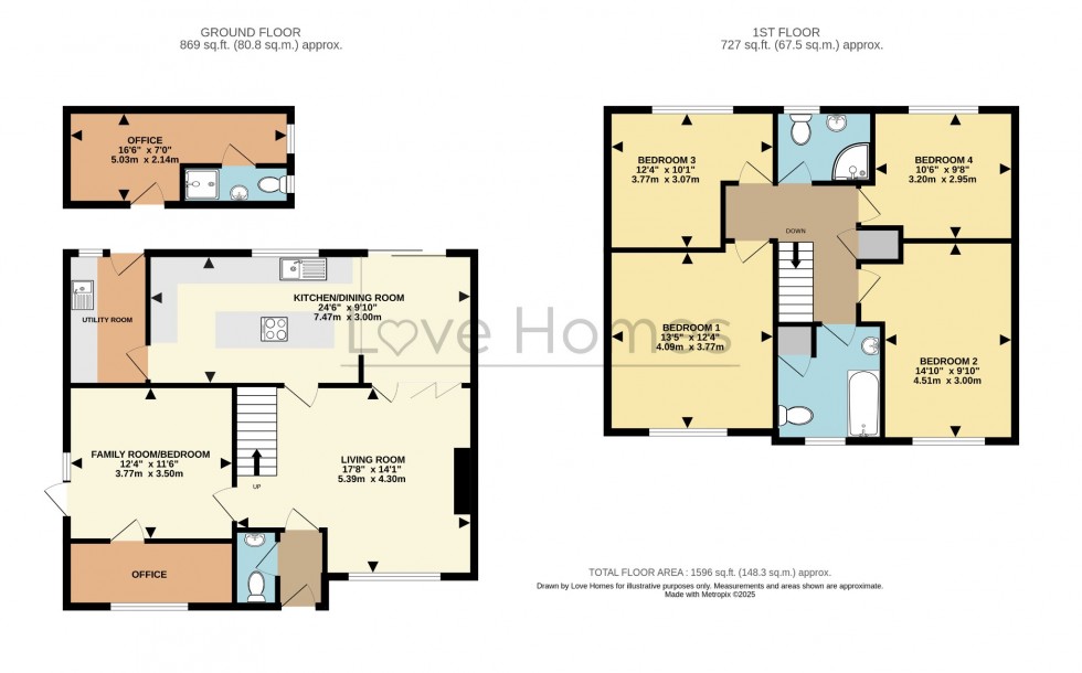 Floorplan for Falcon Crescent, Flitwick