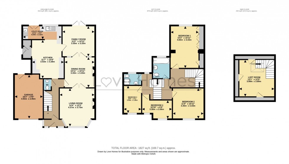 Floorplan for Grange Road, Ampthill