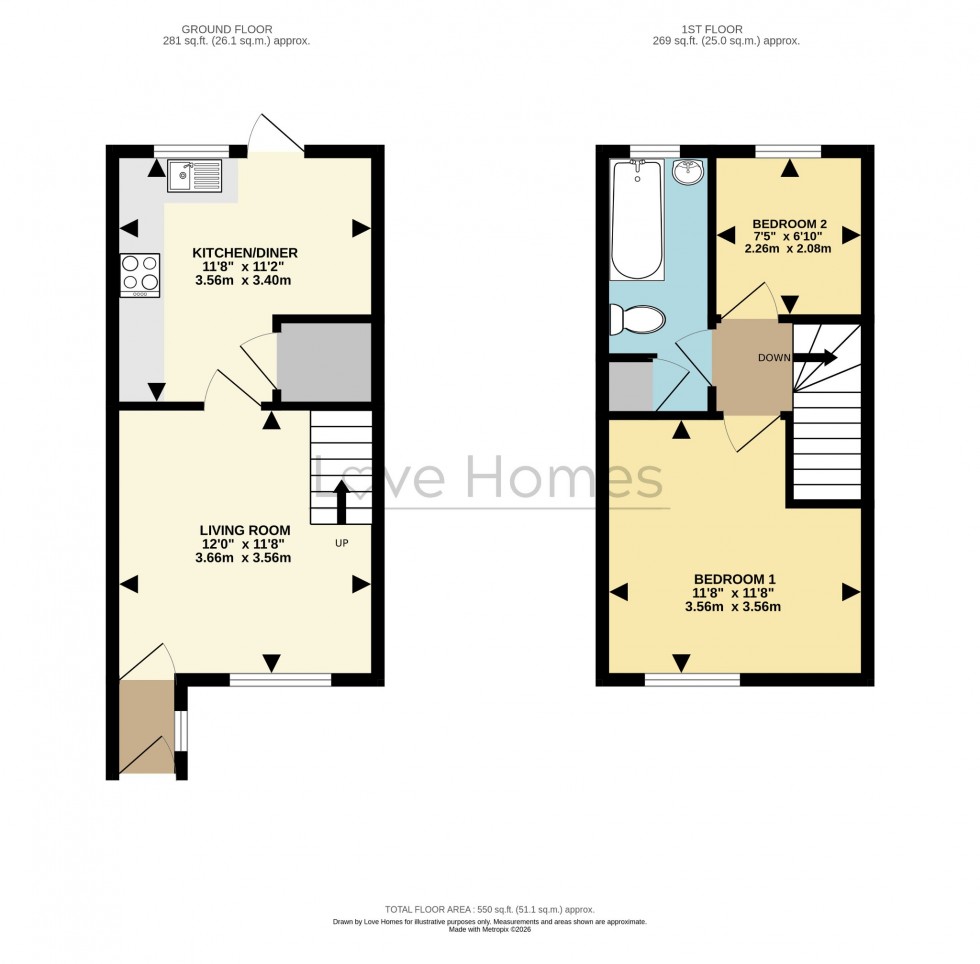 Floorplan for Hilldene Close, Flitwick