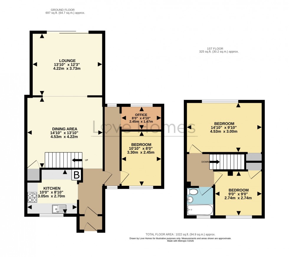 Floorplan for Falcon Crescent, Flitwick