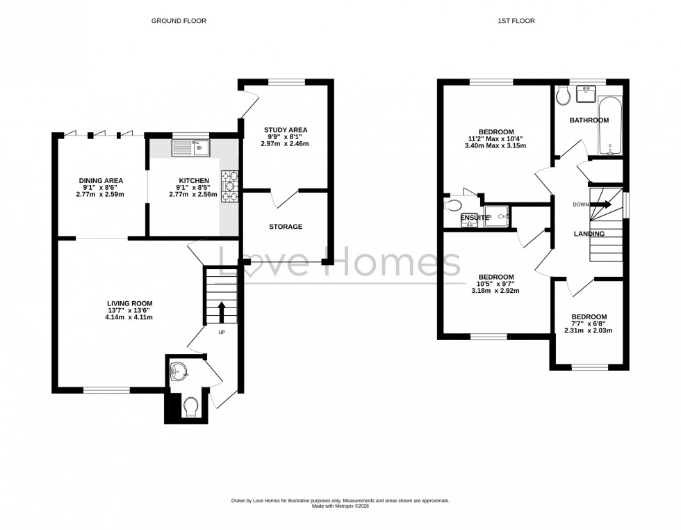 Floorplan for Fisher Close, Barton-Le-Clay, MK45 4NF