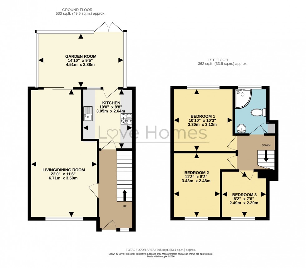 Floorplan for Clover Road, Flitwick