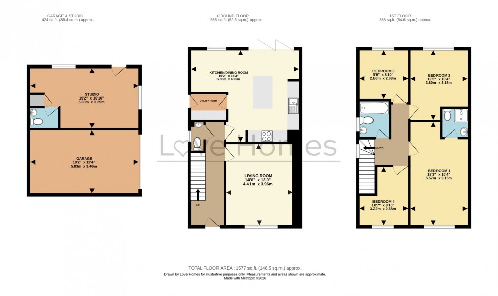 Floorplan for 12 Marston Road, Lidlington