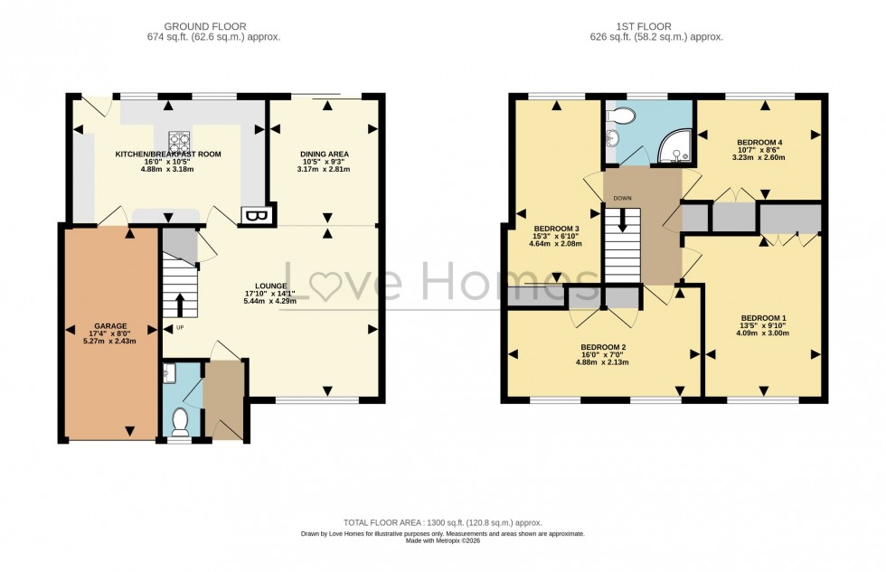 Floorplan for Osprey Road, Flitwick