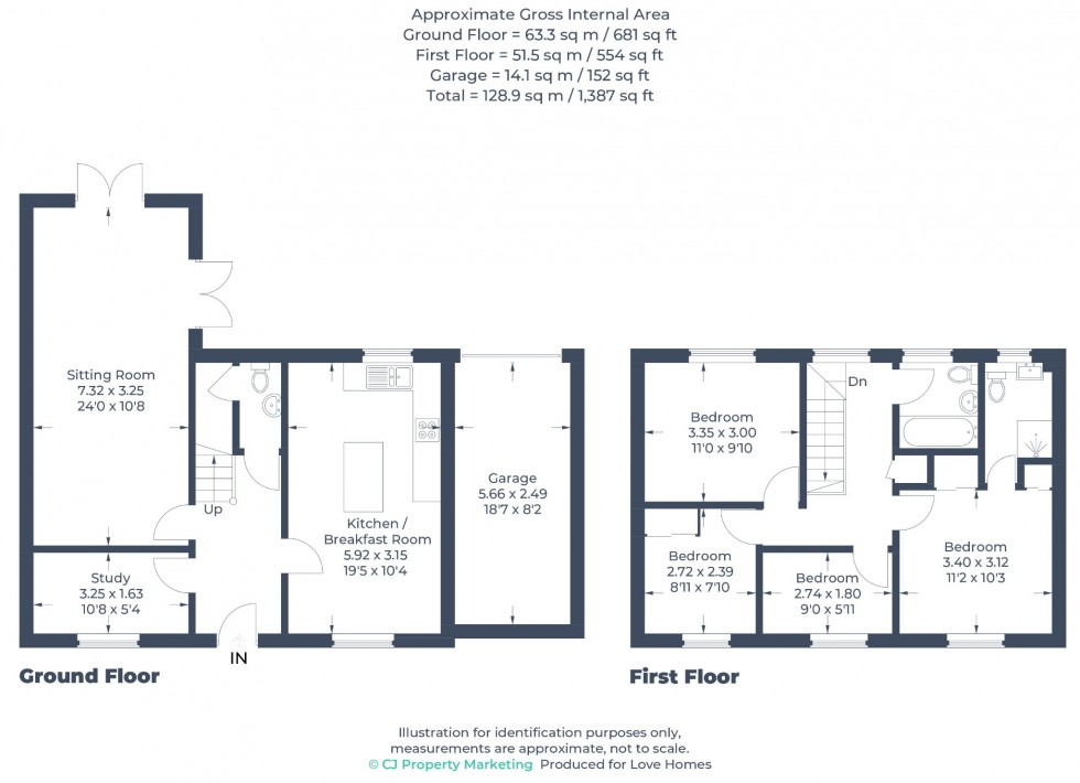 Floorplan for Wagstaff Way, Ampthill